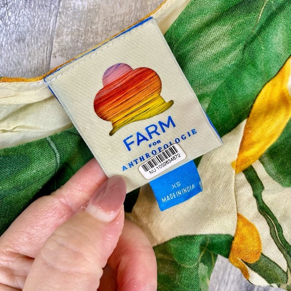 FARM Rio Cut Out Tie Back Romper In Botanical Motif Size Extra Small. - Picture 11 of 15